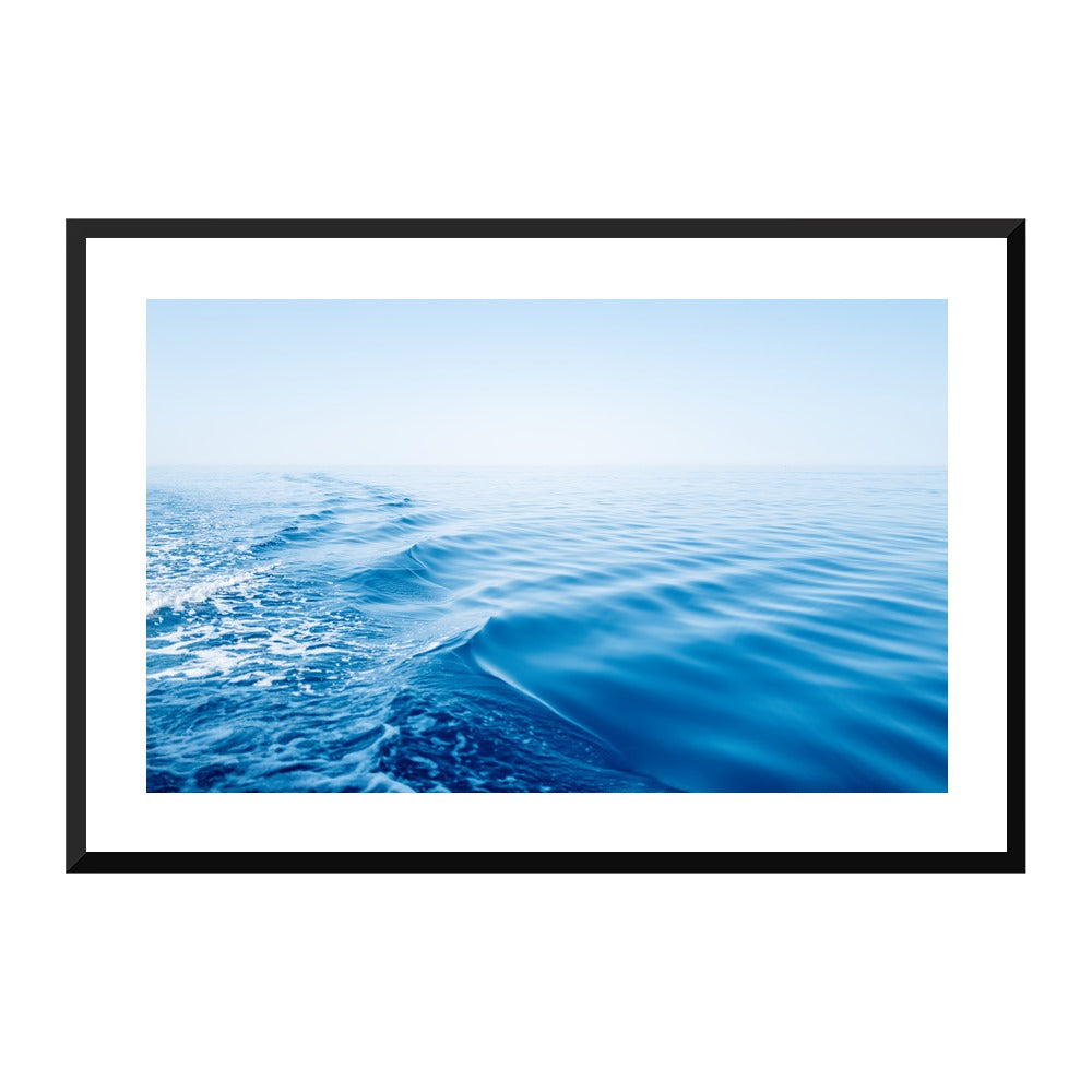 Silky Blue in a black frame, Large