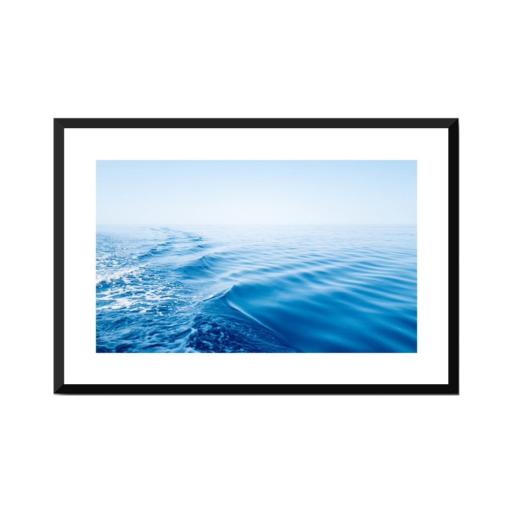 Silky Blue in a black frame, Medium