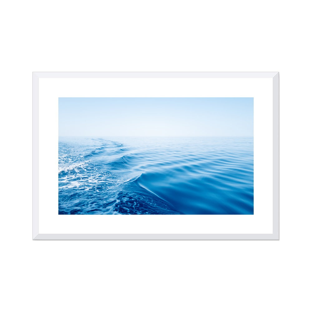 Silky Blue in a white frame, Medium