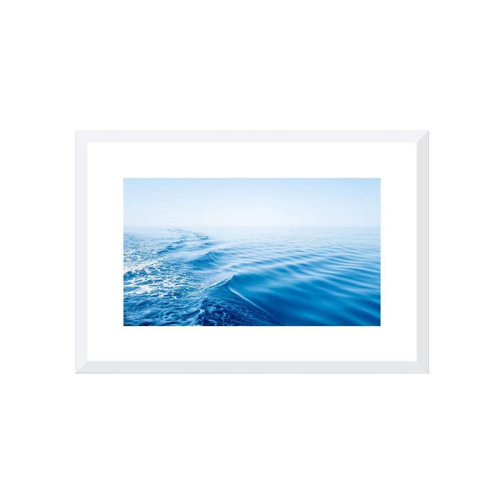 Silky Blue in a white frame, Small