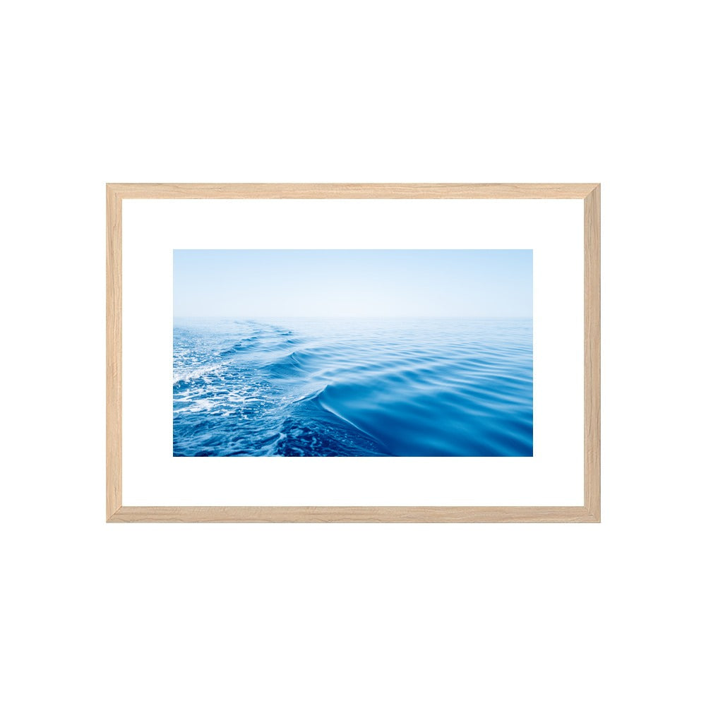 Silky Blue in a wood frame, Small